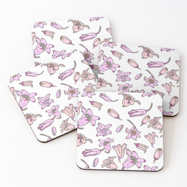 Item preview, Harebell flower pattern | pink on light background designed and sold by mangopuffstudio.