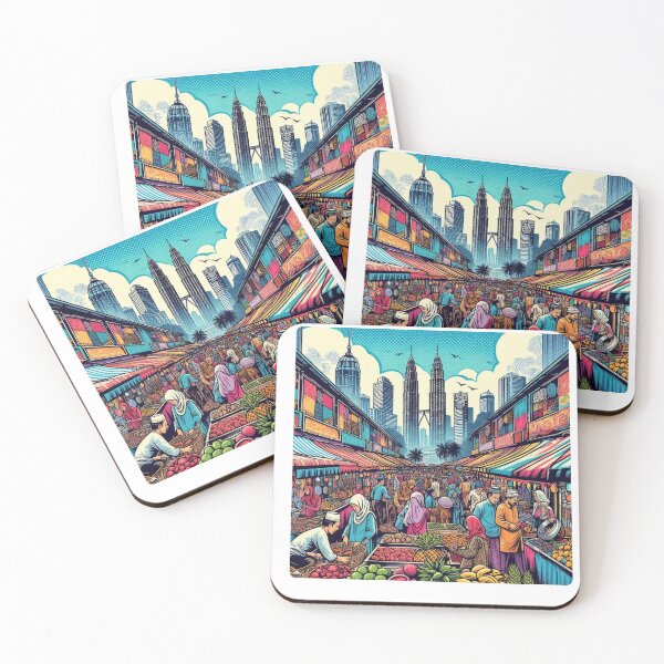 Item preview, Kuala Lumpur Traditional Market Design – Perfect for City Lovers, Malaysian Style, Travel Apparel, and Accessories designed and sold by knalpot-design.
