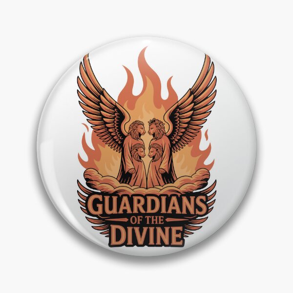 Item preview, Fiery Cherubim Guardians – Winged Lion-Faced Angels designed and sold by Zanigold.
