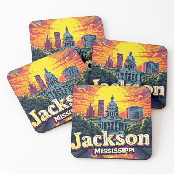 Item preview, Jackson, Mississippi Retro Pop Art | Vintage Digital Illustration | Bold Cityscape Design | Iconic Southern Landmark Art | Colorful Jackson Skyline designed and sold by PaintedPixels01.