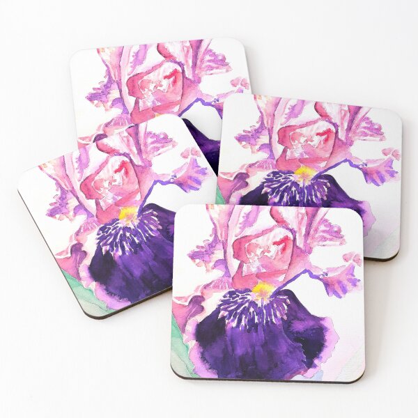 Item preview, Purple Iris Flower Watercolor Painting - Glorious Art designed and sold by Sarah  Rajkotwala.