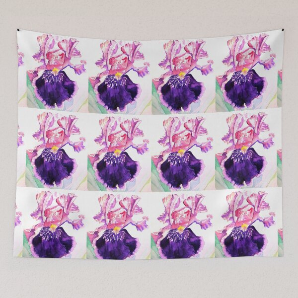 Item preview, Purple Iris Flower Watercolor Painting - Glorious Art designed and sold by Sarah  Rajkotwala.