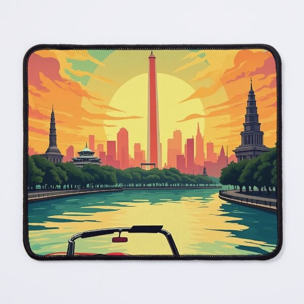Item preview, Retro Pop Art of Vientiane | Colorful Laos Cityscape | Vientiane Travel Poster | Vintage-Inspired Southeast Asia Art designed and sold by PaintedPixels01.