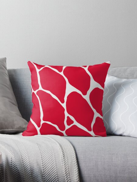 Item preview, Cherry Red & Soft White Crocodile Skin Pattern - Bold Minimal Wall Clock designed and sold by Creative_Canvas.