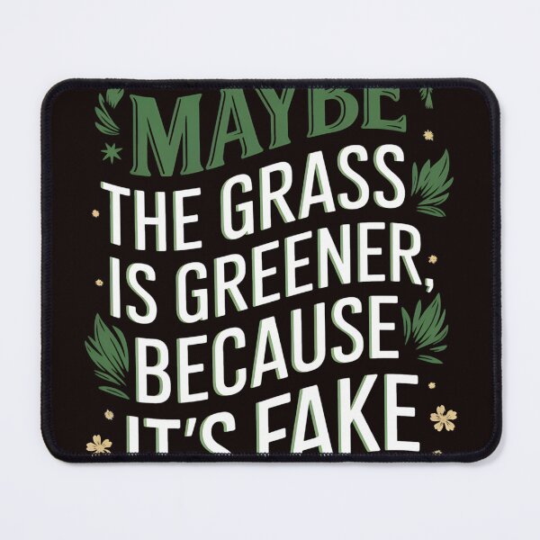 Item preview, Maybe the Grass is Greener Because It's Fake - Updated Idiom designed and sold by MAKOPOKOShop.