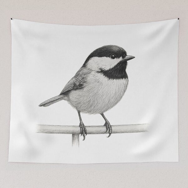 Item preview, Black-Capped Beauty Perched designed and sold by Orca Chuckle Studios.
