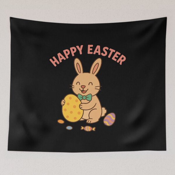 Item preview, Cute Easter Bunny Holding Colorful Candy Basket – Fun Spring Holiday Design designed and sold by saloui.
