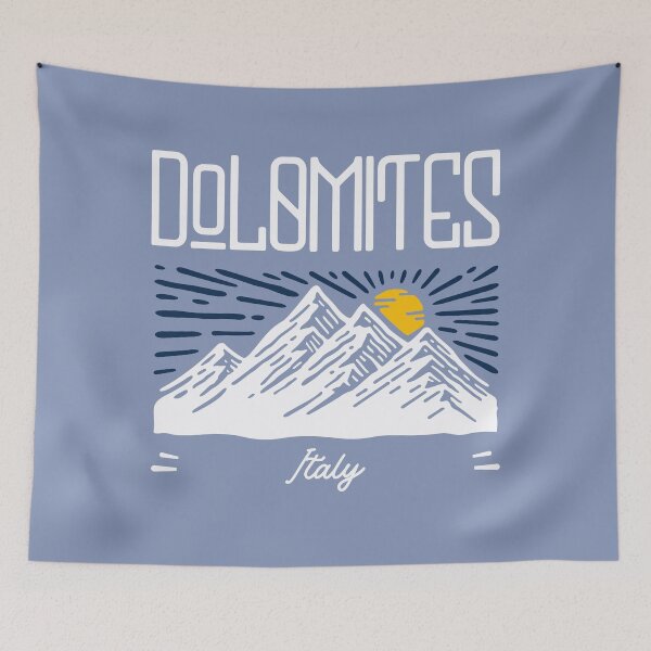 Item preview, Dolomites Italy, Dolomiti Italia, Snow Capped Mountain with Sun and Blue Sky designed and sold by MerchSearchCO.