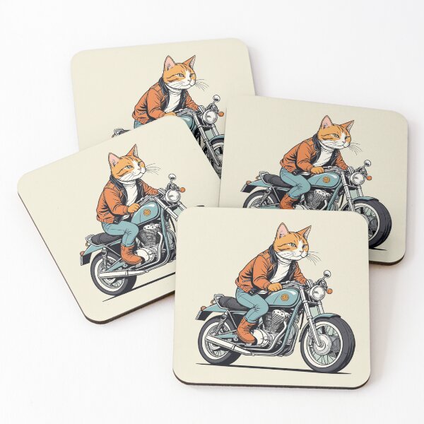 Item preview, motorcycle riding cat designed and sold by Atlantico54.