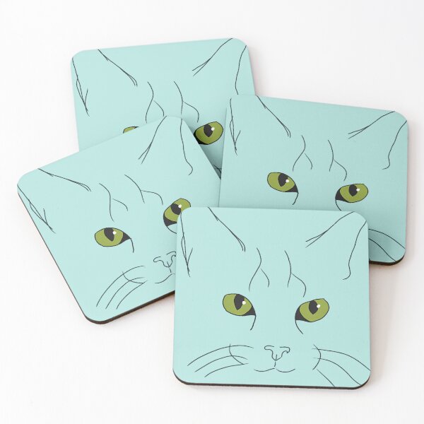 Item preview, minimalist cat face illustration designed and sold by mariaflaviane.