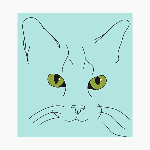 Item preview, minimalist cat face illustration designed and sold by mariaflaviane.