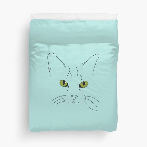 Item preview, minimalist cat face illustration designed and sold by mariaflaviane.