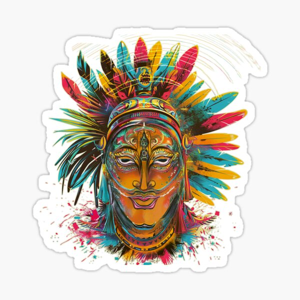 a tall plumed headdress Sticker