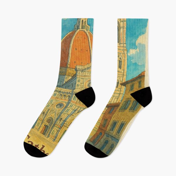 Item preview, Florence Cathedral with Dome in Watercolor Style designed and sold by Era-of-Traveler.