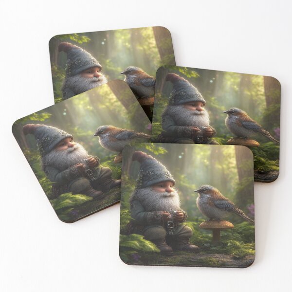 Item preview, Gnome and Sparrow Friend in a Mossy Forest Glen designed and sold by ACuriousshoppe.