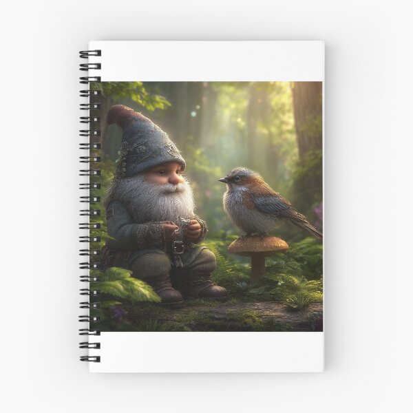 Item preview, Gnome and Sparrow Friend in a Mossy Forest Glen designed and sold by ACuriousshoppe.