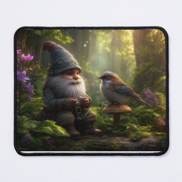 Item preview, Gnome and Sparrow Friend in a Mossy Forest Glen designed and sold by ACuriousshoppe.