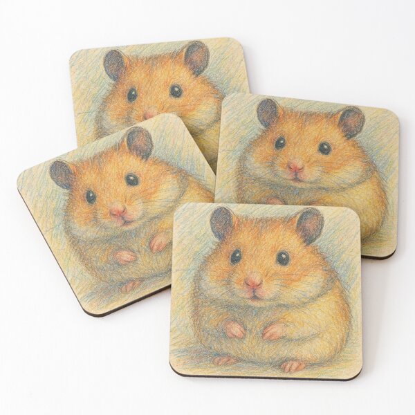 Item preview, Cute Fluffy Hamster in Colored Pencil Style designed and sold by QuirkWears.