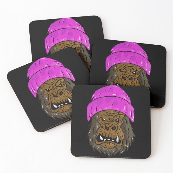Item preview, Angry monkey with style and pink hat designed and sold by Joncasmiart.