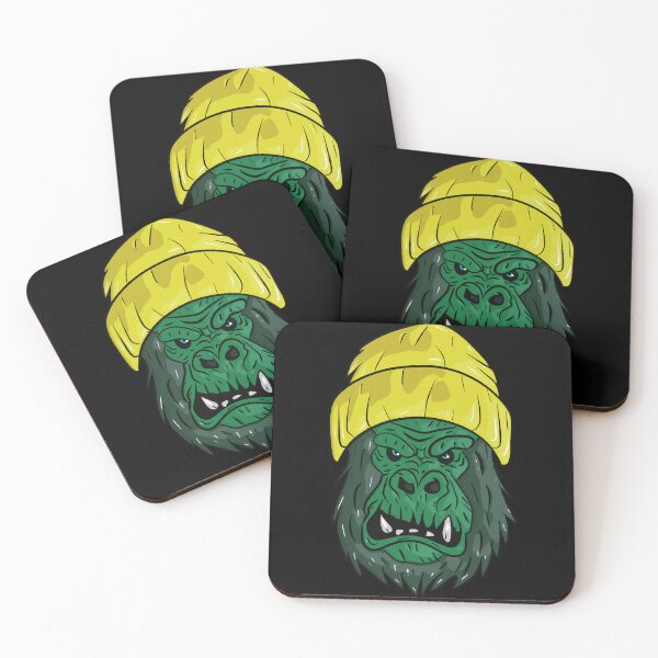 Item preview, Angry green monkey with style and yellow hat designed and sold by Joncasmiart.