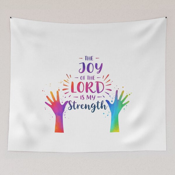 Item preview, The Joy of the Lord Is My Strength, Hands Raised in Joy, Nehemiah 8:10, designed and sold by Faithloveshop.