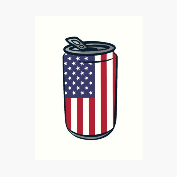 4th of July Beer Can Art Print