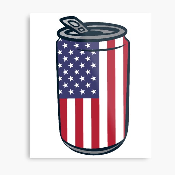 4th of July Beer Can Metal Print