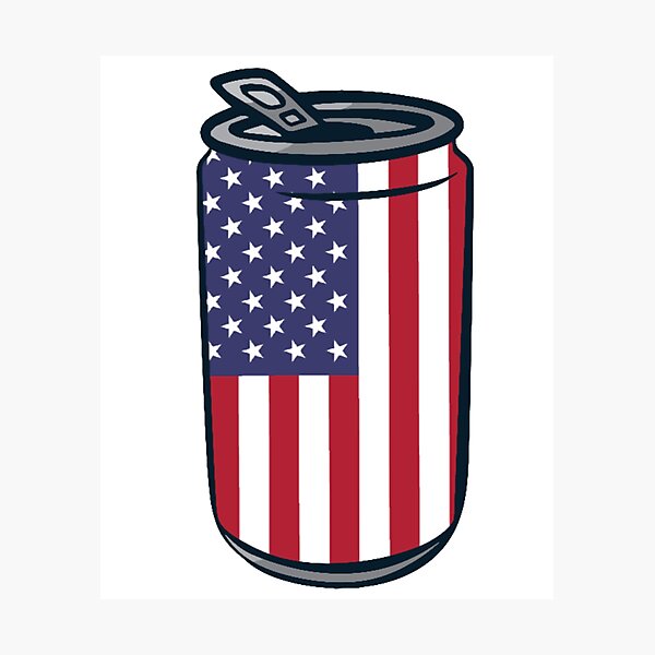 4th of July Beer Can Photographic Print