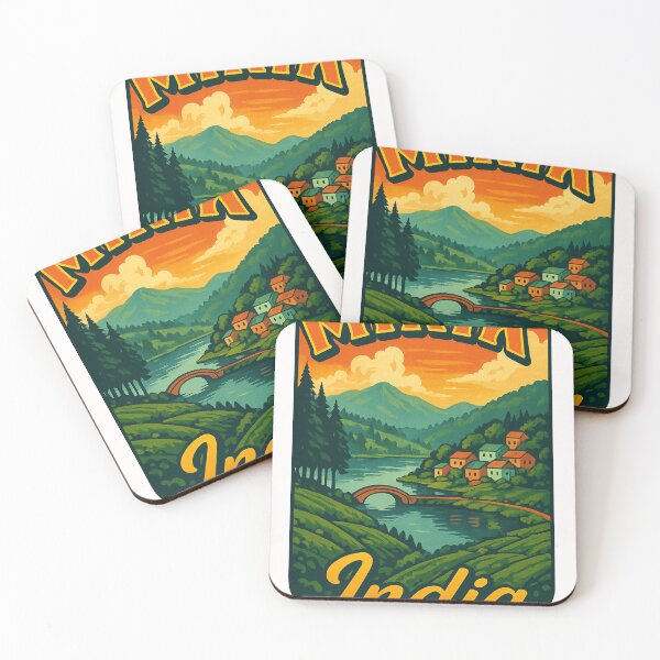 Item preview, Mirik India Sunset Landscape with Tea Gardens and River Bridge designed and sold by Places On Earth.