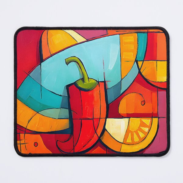 Item preview, Cinco de Mayo Celebration with Sombrero Chili Pepper Lemon and Cocktail in Bold Geometric Colors designed and sold by OlfactoART Studio.