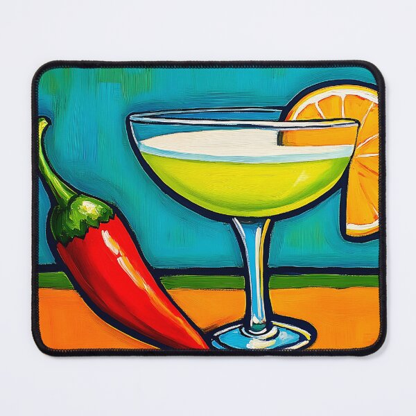 Item preview, Spice Up Cinco de Mayo Fiesta with a Vibrant Mexican Cocktail Orange Slice and Fiery Chili Pepper designed and sold by OlfactoART Studio.