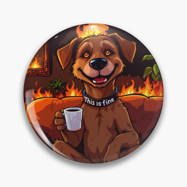 Item preview, Sarcastic dog sipping coffee while chaos burns designed and sold by Tong4130.