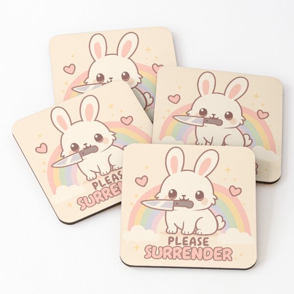 Item preview, Kawaii Bunny with Knife – Please Surrender designed and sold by myanko.