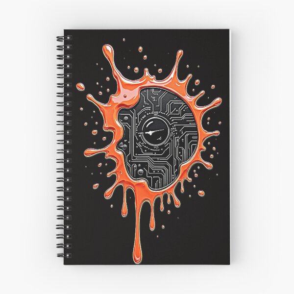 Item preview, Melting Circuit Skull – Neon Orange Techcore Cyberpunk Art designed and sold by Dark-Circuit-Haven.
