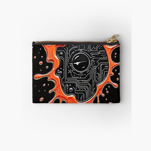 Item preview, Melting Circuit Skull – Neon Orange Techcore Cyberpunk Art designed and sold by Dark-Circuit-Haven.
