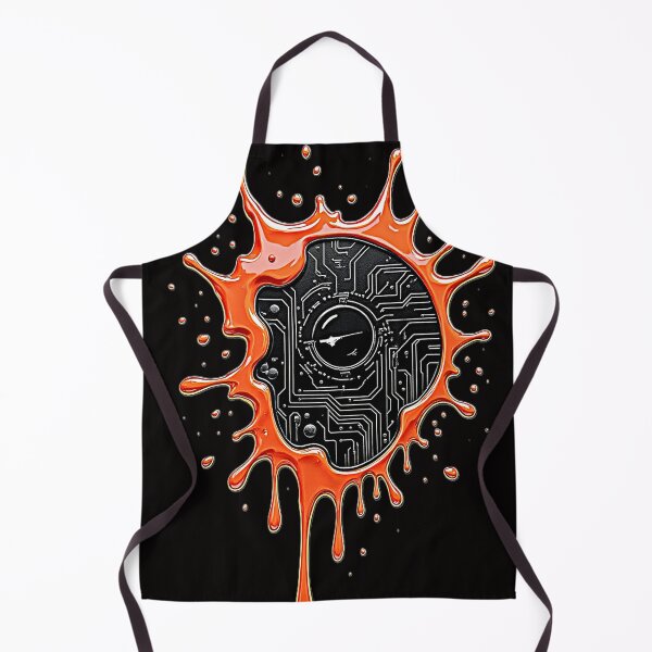 Item preview, Melting Circuit Skull – Neon Orange Techcore Cyberpunk Art designed and sold by Dark-Circuit-Haven.