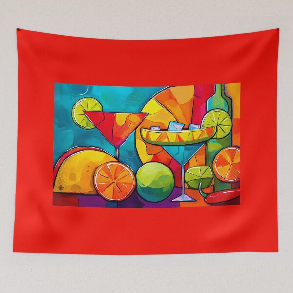 Item preview, Cinco de Mayo Tropical Fiesta with Tacos Cocktails and Citrus Slices in a Bold Colorful Celebration designed and sold by OlfactoART Studio.