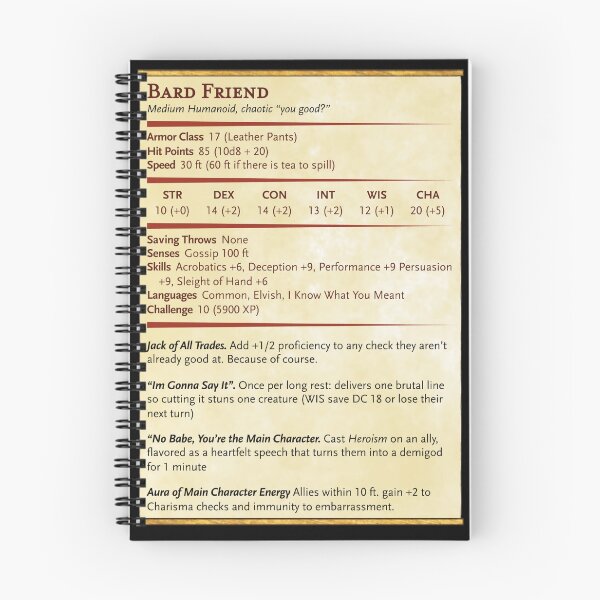 Item preview, Bard Fried Stats designed and sold by DesignsbyDugar.