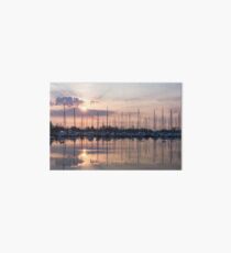 Softly - God Rays and Yachts in Rose Gold and Amethyst Art Board