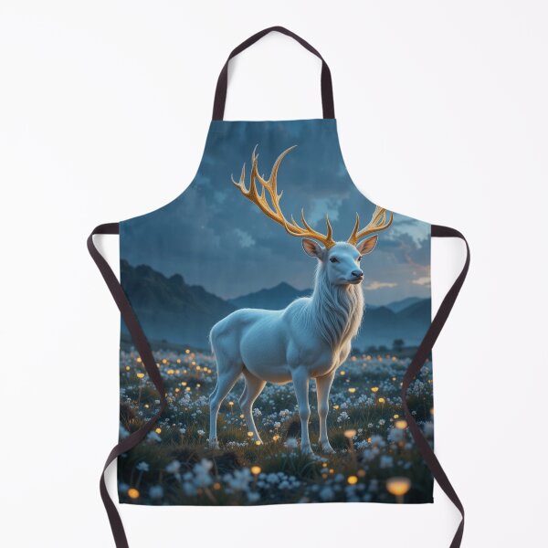 Item preview, majestic white stag with glowing antlers designed and sold by InezPhotography.