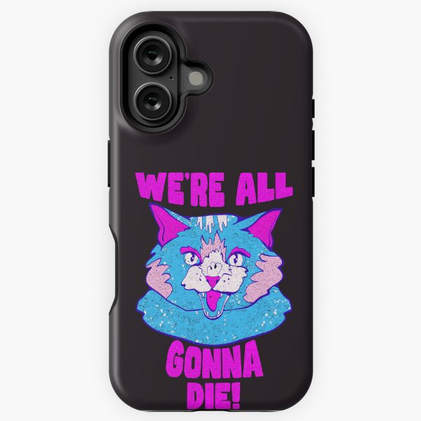 Vista previa del artículo con la obra «¡Todos vamos a morir! Gato - texto rosa», diseñado y vendido por crestfallenmermaid.