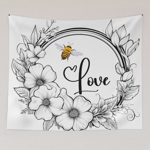 Item preview, Bee Love Floral Wreath 1 designed and sold by AnTartstudios.