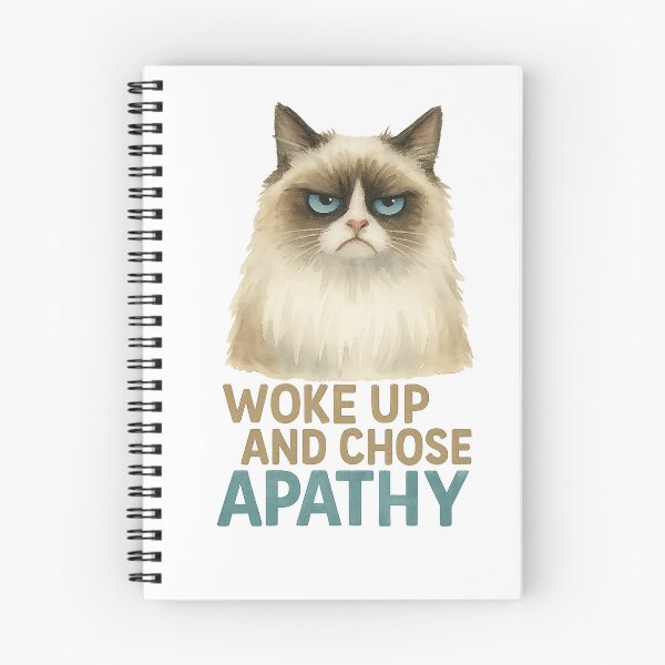 Item preview, Grumpy Cat Meme – Woke Up and Chose Apathy designed and sold by Kalynstore.