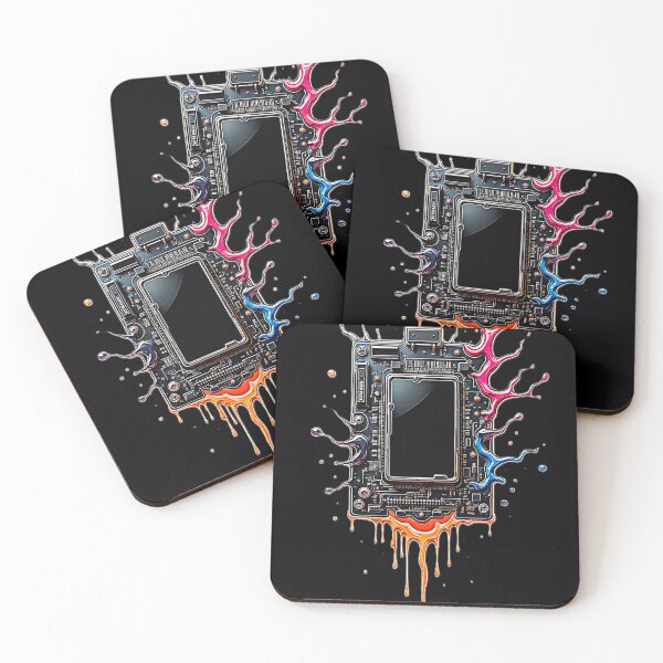 Item preview, Melting Motherboard – Neon Circuit Core Art for Techwear & Cyberpunk Vibes designed and sold by Dark-Circuit-Haven.