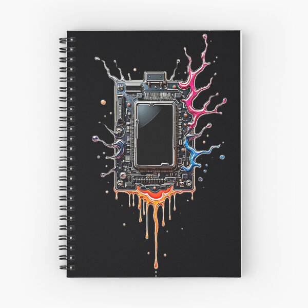 Item preview, Melting Motherboard – Neon Circuit Core Art for Techwear & Cyberpunk Vibes designed and sold by Dark-Circuit-Haven.