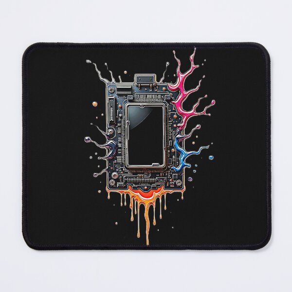 Item preview, Melting Motherboard – Neon Circuit Core Art for Techwear & Cyberpunk Vibes designed and sold by Dark-Circuit-Haven.