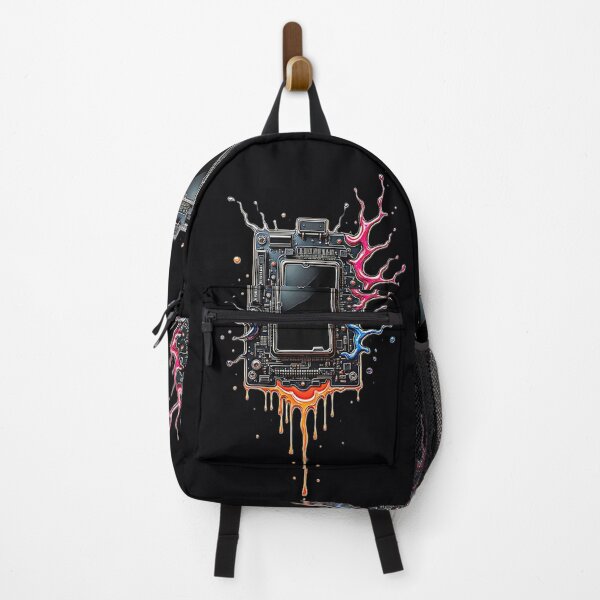 Item preview, Melting Motherboard – Neon Circuit Core Art for Techwear & Cyberpunk Vibes designed and sold by Dark-Circuit-Haven.