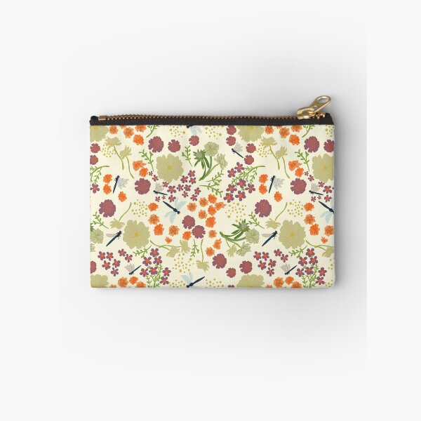 Item preview, Small wonders floral pattern with dragonflies on cream  designed and sold by RRuffieuxStudio.