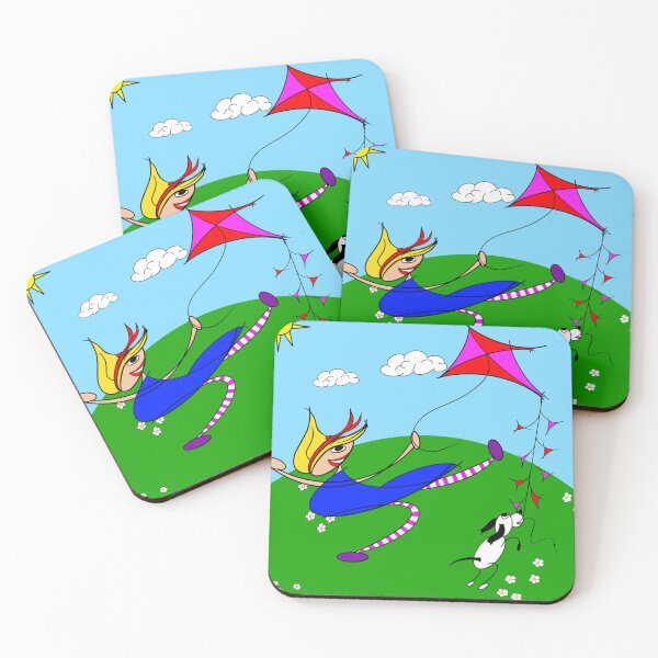 Item preview, Green Hills Girls – High as a Kite - Whimsical Printable Wall Art for Kids | Nursery & Bedroom Decor designed and sold by hebustyle.