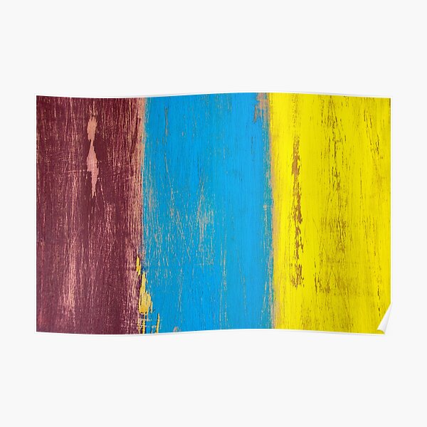 Reclaimed Wood (maroon, blue, yellow) Poster